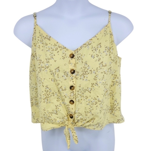 Abercrombie & Fitch Linen Cotton Floral Crop Tank Top Shirt Size xl - Picture 13 of 14